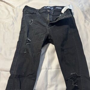 Hollister Men's Black Ripped Skinny Jeans